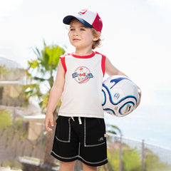 Dave&Bella Toddler Boys Summer Casual White Sleeveless Soft Cotton Everyday Tank Tops