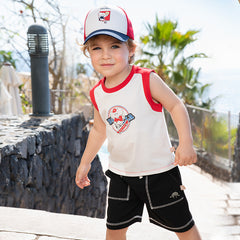 Dave&Bella Toddler Boys Summer Casual White Sleeveless Soft Cotton Everyday Tank Tops