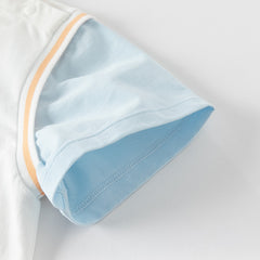 Dave&Bella Toddler Boys Summer Ice Blue/Yellow Breathable Cotton T-shirt Tops