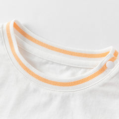 Dave&Bella Toddler Boys Summer Ice Blue/Yellow Breathable Cotton T-shirt Tops