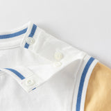 Dave&Bella Toddler Boys Summer Ice Blue/Yellow Breathable Cotton T-shirt Tops