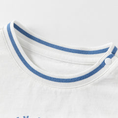 Dave&Bella Toddler Boys Summer Ice Blue/Yellow Breathable Cotton T-shirt Tops