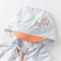 Dave&Bella Toddler Boys Summer Grey Blue Outdoor UV-protection Sunscreen Jackets