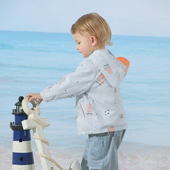 Dave&Bella Toddler Boys Summer Grey Blue Outdoor UV-protection Sunscreen Jackets