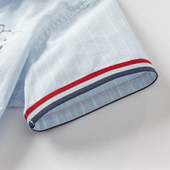 Dave&Bella Boys Summer Cotton Blue White Striped Formal Shirt Top