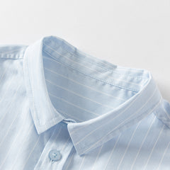 Dave&Bella Boys Summer Cotton Blue White Striped Formal Shirt Top