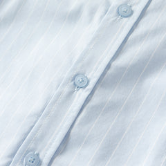 Dave&Bella Boys Summer Cotton Blue White Striped Formal Shirt Top