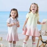 Dave&Bella Toddler Girls Summer Outdoor Cute Polo-collar A-line Dress