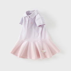 Dave&Bella Toddler Girls Summer Outdoor Cute Polo-collar A-line Dress