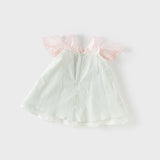 Dave&Bella Girls Summer Elegance  Strapless Sleeveless Green Mesh A-line Dresses (Copy)-1