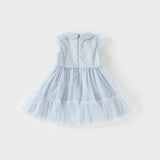 Dave&Bella Girl Summer Classic Blue Purple Mesh Princess Sleeveless Dress