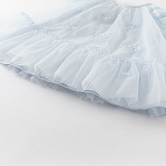 Dave&Bella Girls Summer Sweet Ocean Blue Mesh Party Dress