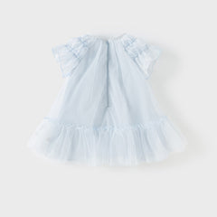 Dave&Bella Girls Summer Sweet Ocean Blue Mesh Party Dress