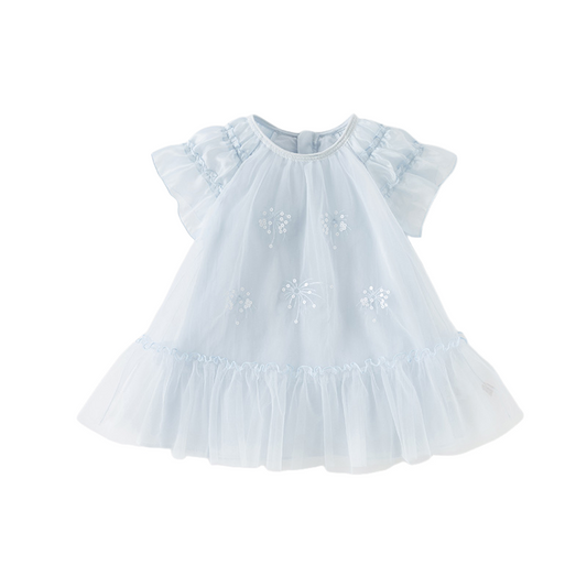 Dave&Bella Girls Summer Sweet Ocean Blue Mesh Party Dress