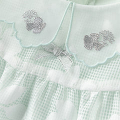 Dave&Bella Girls Summer Charming Green Mesh Bubble Sleeve Princess Dress
