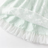 Dave&Bella Girls Summer Charming Green Mesh Bubble Sleeve Princess Dress