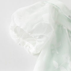 Dave&Bella Girls Summer Charming Green Mesh Bubble Sleeve Princess Dress