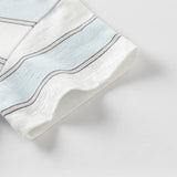 Dave&Bella Toddler Boys Summer Stylish Blue White Striped Cotton Comfortable T-shirts