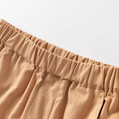 Dave&Bella Boys Summer Apricot Striped T-shirt Short Pant Set