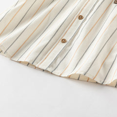 Dave&Bella Boys Summer Apricot Striped T-shirt Short Pant Set