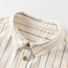 Dave&Bella Boys Summer Apricot Striped T-shirt Short Pant Set