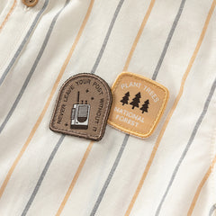 Dave&Bella Boys Summer Apricot Striped T-shirt Short Pant Set