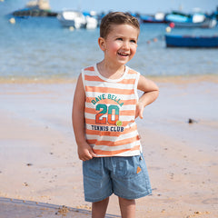 Dave&Bella Toddler Boys Summer Denim Blue Loose Jean Shorts