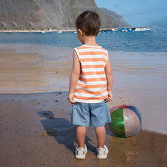 Dave&Bella Toddler Boys Summer Denim Blue Loose Jean Shorts