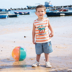 Dave&Bella Toddler Boys Summer Denim Blue Loose Jean Shorts