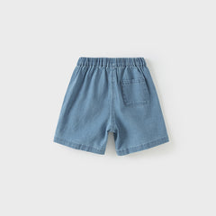 Dave&Bella Toddler Boys Summer Denim Blue Loose Jean Shorts