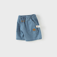 Dave&Bella Toddler Boys Summer Denim Blue Loose Jean Shorts