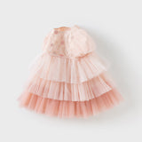 Dave&Bella Girls Summer Pink Mesh Princess Cake Dress (Copy)-1