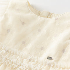 Dave&Bella Girls Summer Light Yellow Mesh Princess Dress