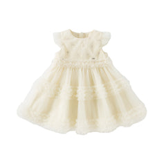 Dave&Bella Girls Summer Light Yellow Mesh Princess Dress