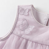 Dave&Bella Toddler Girls Summer Purple  Butterfly Mesh Sleeveless Party Dress