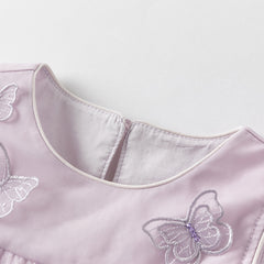 Dave&Bella Girls Summer Purple Mesh Sleeveless Party Dress