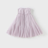 Dave&Bella Toddler Girls Summer Purple  Butterfly Mesh Sleeveless Party Dress