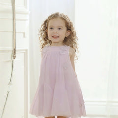 Dave&Bella Toddler Girls Summer Purple  Butterfly Mesh Sleeveless Party Dress