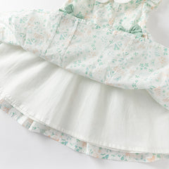 Dave&Bella Girls Summer Cotton Leaf Print Sleeveless Dress