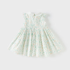 Dave&Bella Girls Summer Cotton Leaf Print Sleeveless Dress