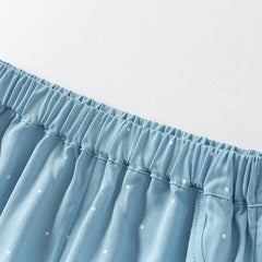 Dave&Bella Toddler Girls Summer Blue Dot Loose Mosquito Proof Pants