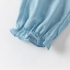 Dave&Bella Toddler Girls Summer Blue Dot Loose Mosquito Proof Pants