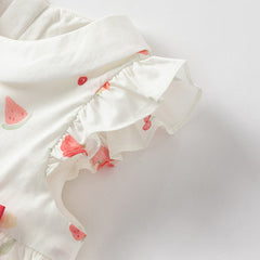 Dave&Bella Girls Summer Cotton Fruit Print T-shirt Short Pant Set