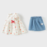 Dave&Bella Toddler Girls Summer Cotton Fruit Print T-shirt Short Pant Sets
