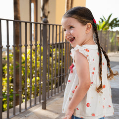 Dave&Bella Girls Summer Cotton Fruit Print T-shirt Short Pant Set