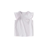 Dave&Bella Toddler Girls Summer Grey Purple/Green Sleeveless Versatile T-shirts