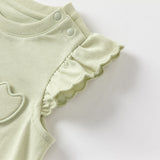 Dave&Bella Toddler Girls Summer Grey Purple/Green Sleeveless Versatile T-shirts