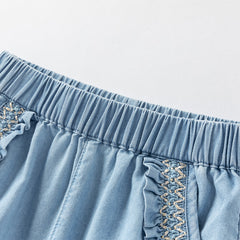 Dave&Bella Girls Summer Denim Blue Jeans Pants