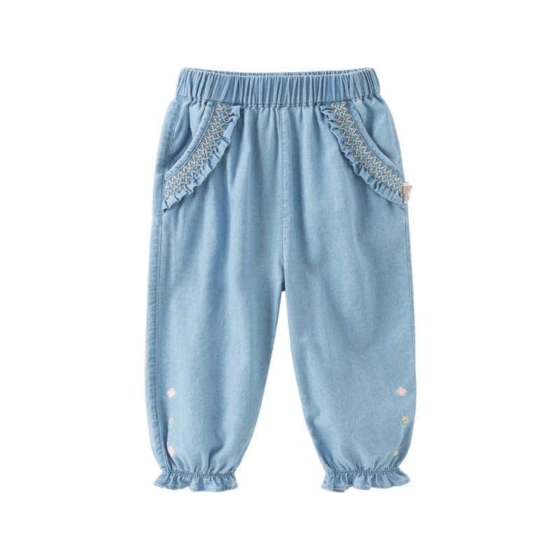 Dave&Bella Girls Summer Denim Blue Jeans Pants