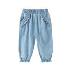 Dave&Bella Girls Summer Denim Blue Jeans Pants
